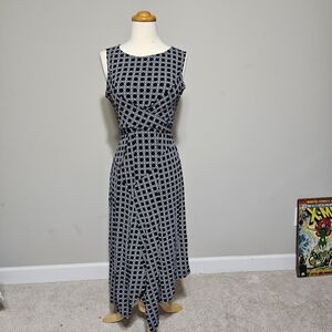 Motherhood Maternity Geometric Print Sleeveless Midi Wrap Dress Size M